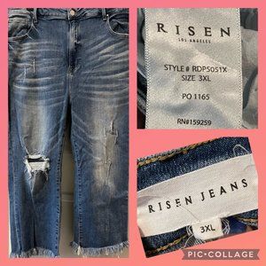 Risen High Rise Crop Flare EUC 3X Jeans